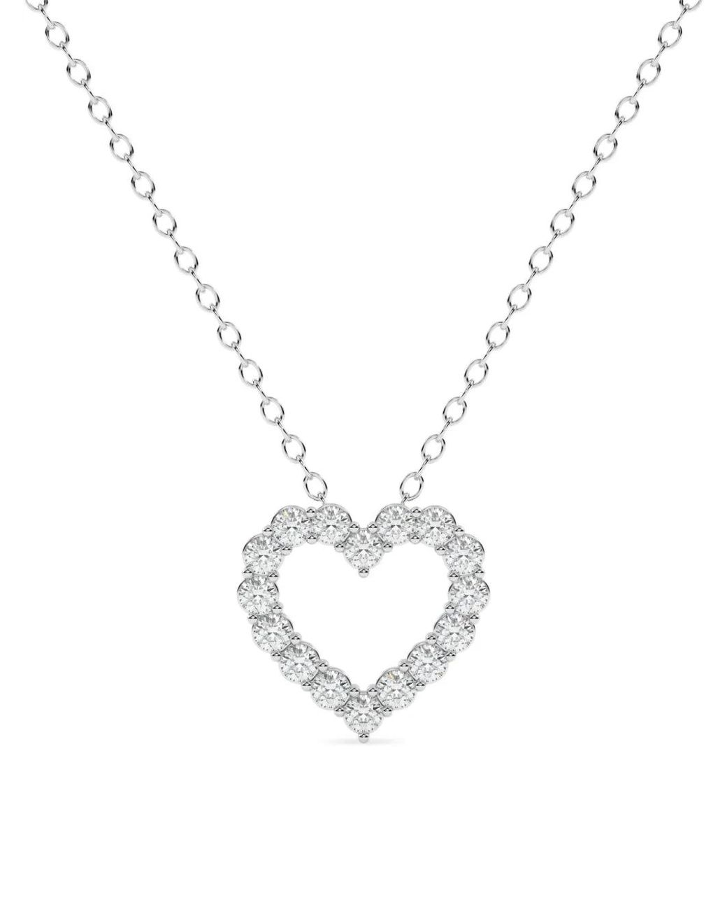 Diamond Essentials White Lab-Grown Diamond Heart Necklace