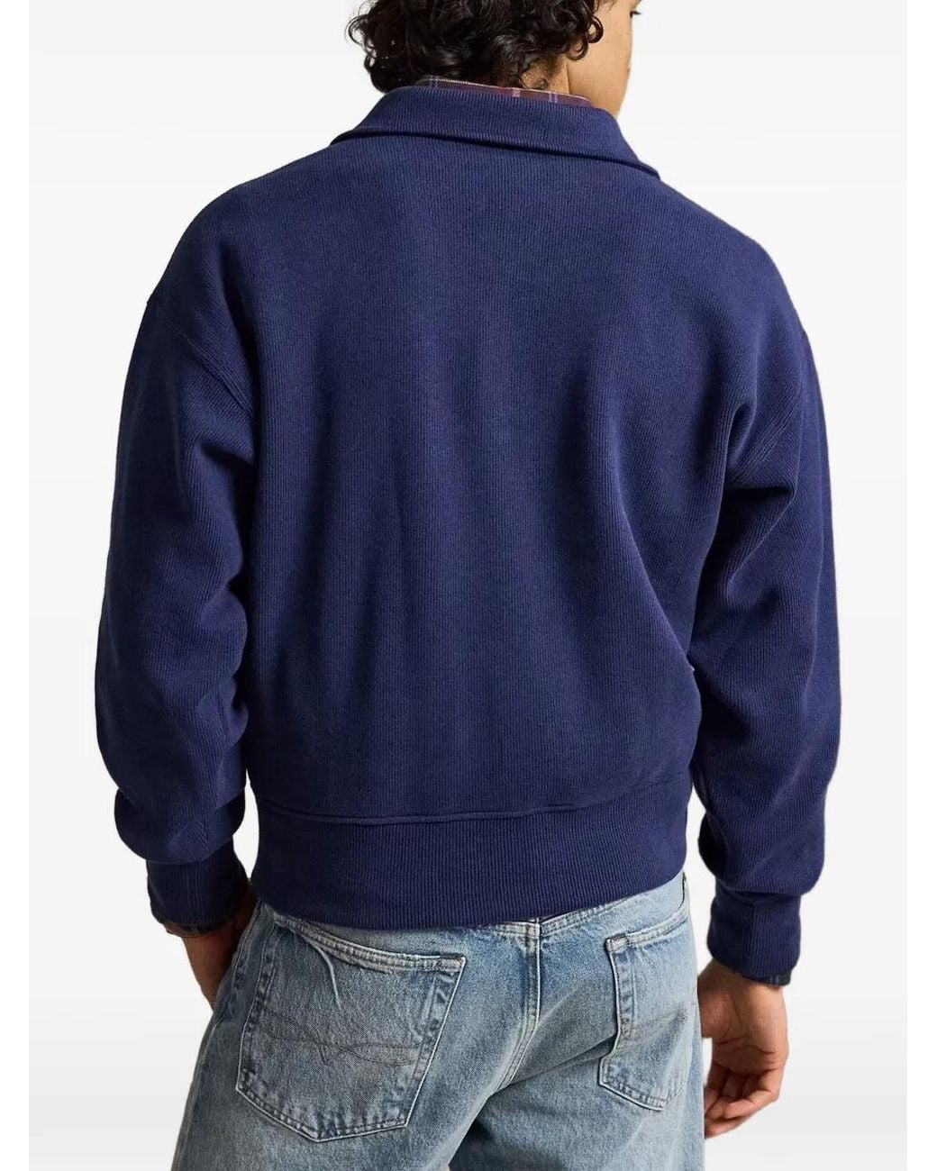 Polo Ralph Lauren Blue Relaxed-Fit Ribbed Polo Pullover for men