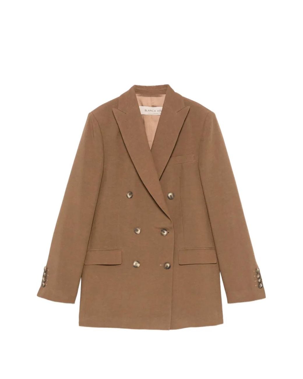 Blanca Vita Brown Blazer À Boutonnière Croisée