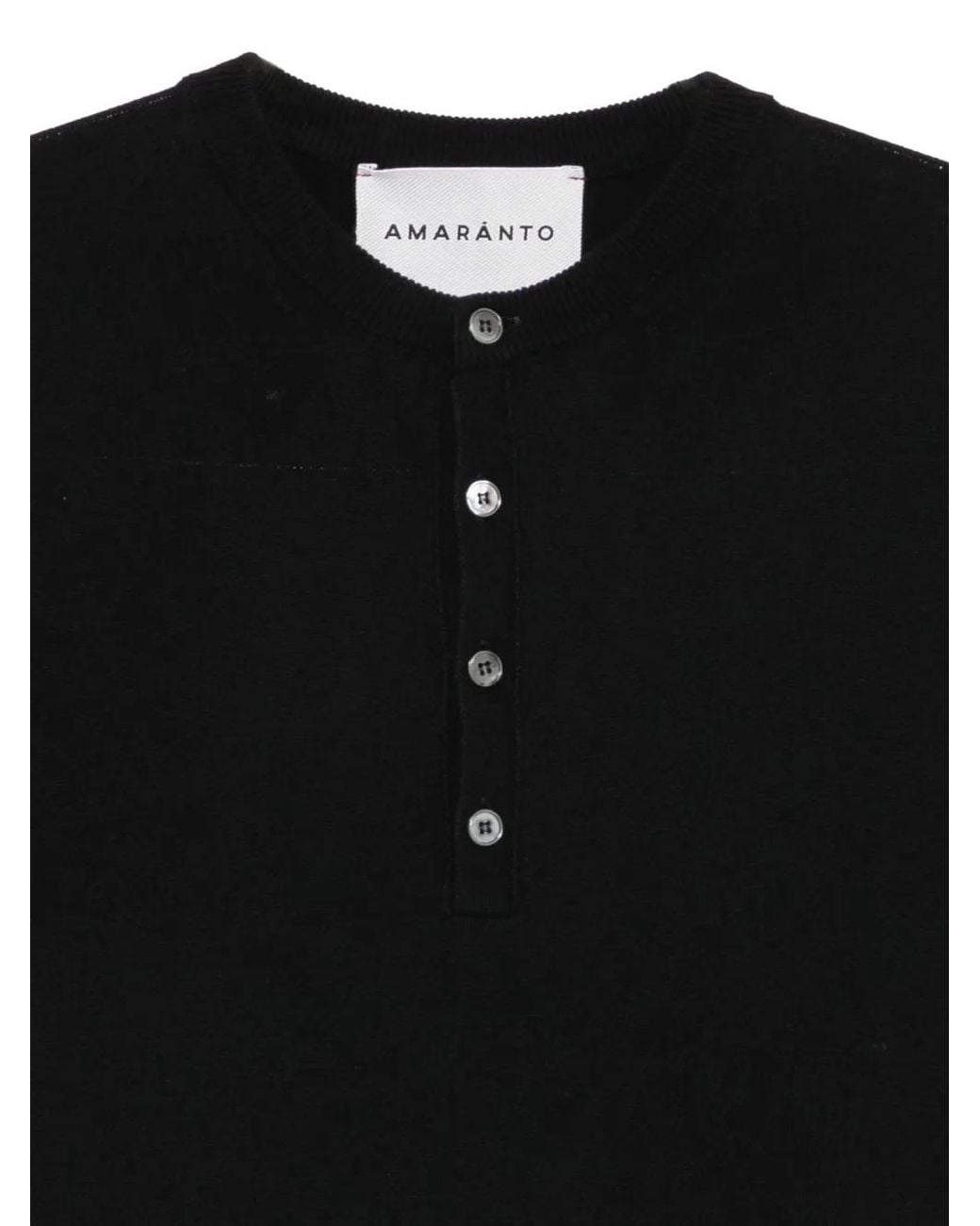 Amaranto Black Pull À Col Tunisien for men