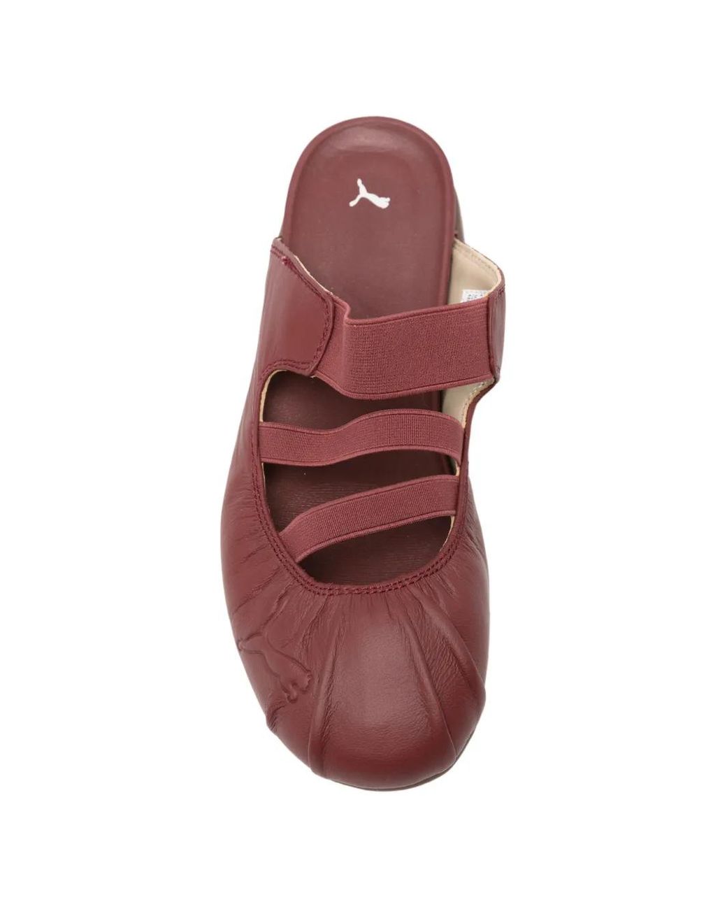 PUMA Red Speedcat Logo-Embossed Leather Mules