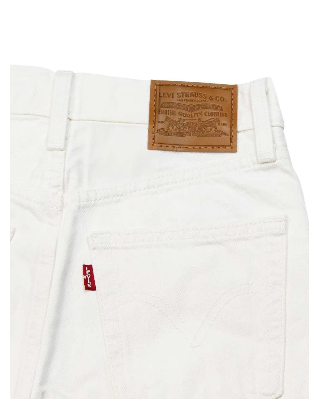 Levi's White Ribcage Denim Shorts