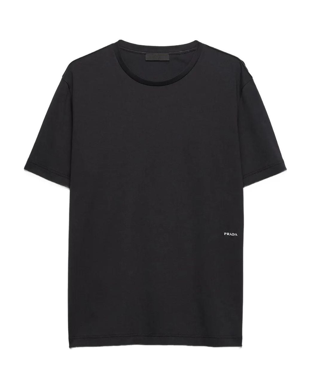 Prada Black Logo-Embroidered Short-Sleeve T-Shirt for men