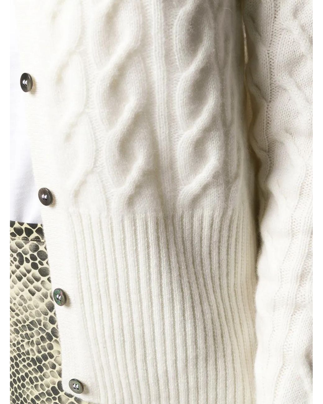 N.Peal Cashmere Multicolor Cardigan Mit Zopfmuster