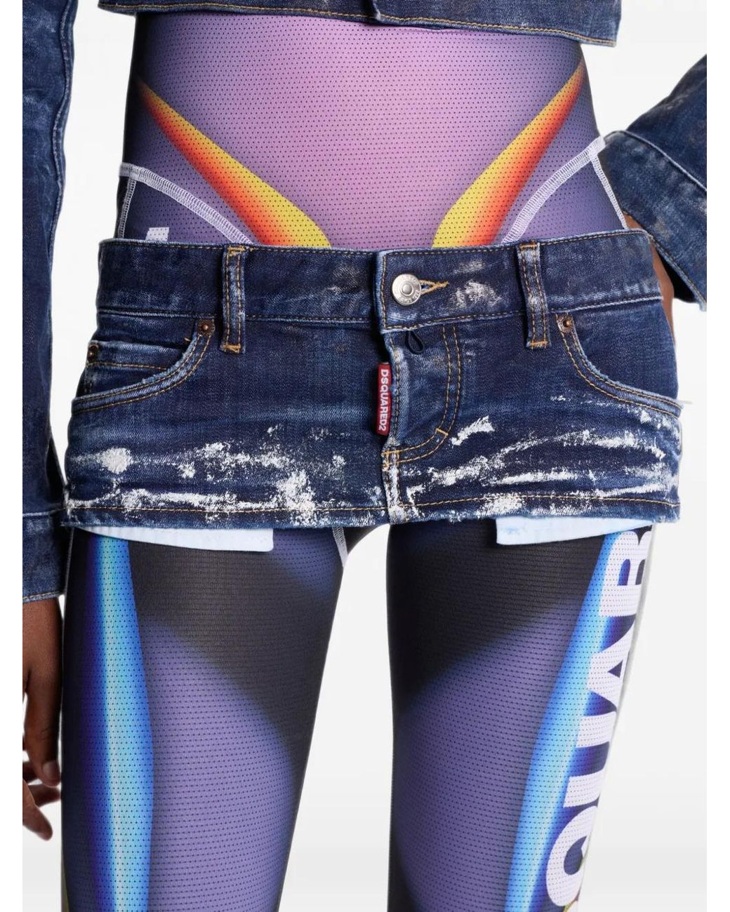 DSquared² Blue Medium Let It Snow Hot Skirt