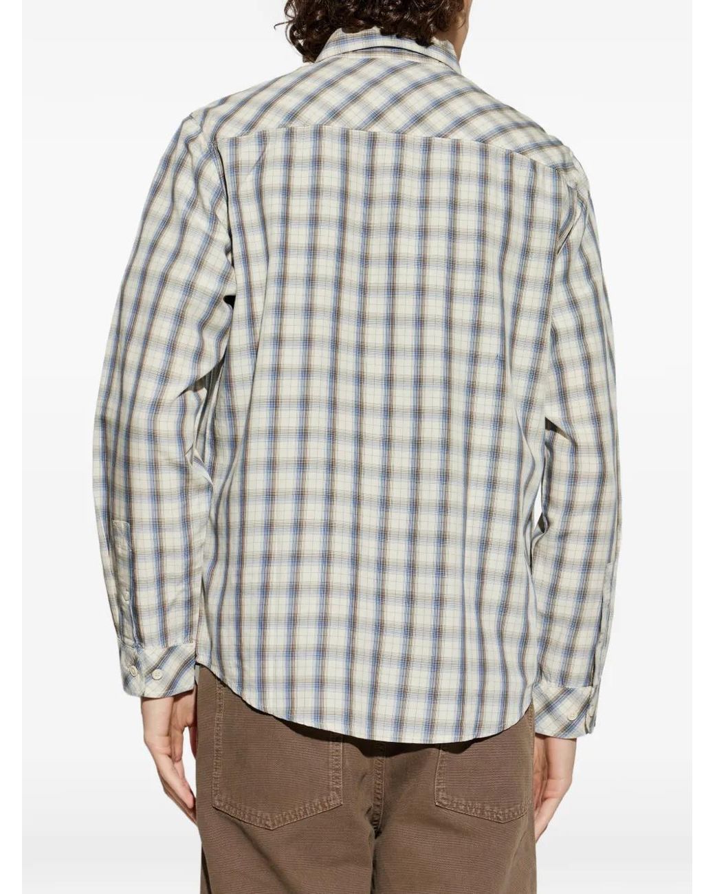 Samsøe & Samsøe White Checked-Pattern Shirt for men
