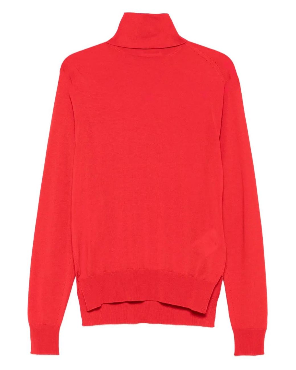Jil Sander Red Turtleneck Knitted Sweater