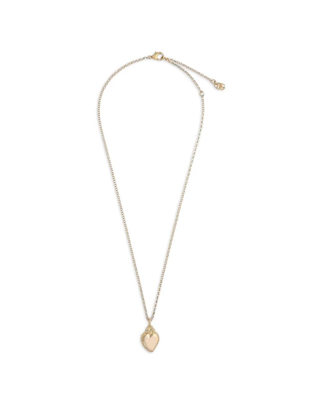 Dolce & Gabbana White Heart-Pendant Necklace