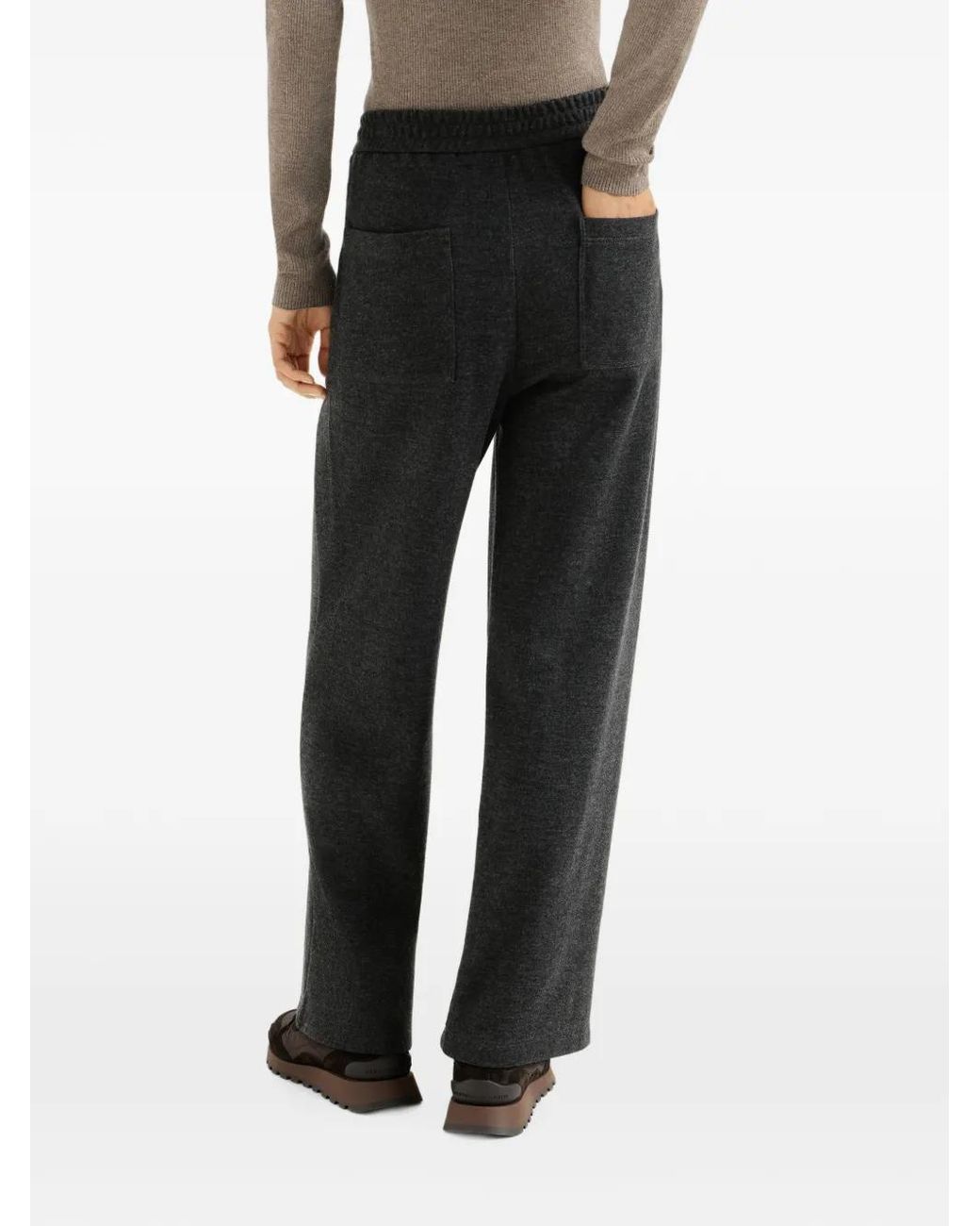 Brunello Cucinelli Black Pantalon De Jogging En Cachemire