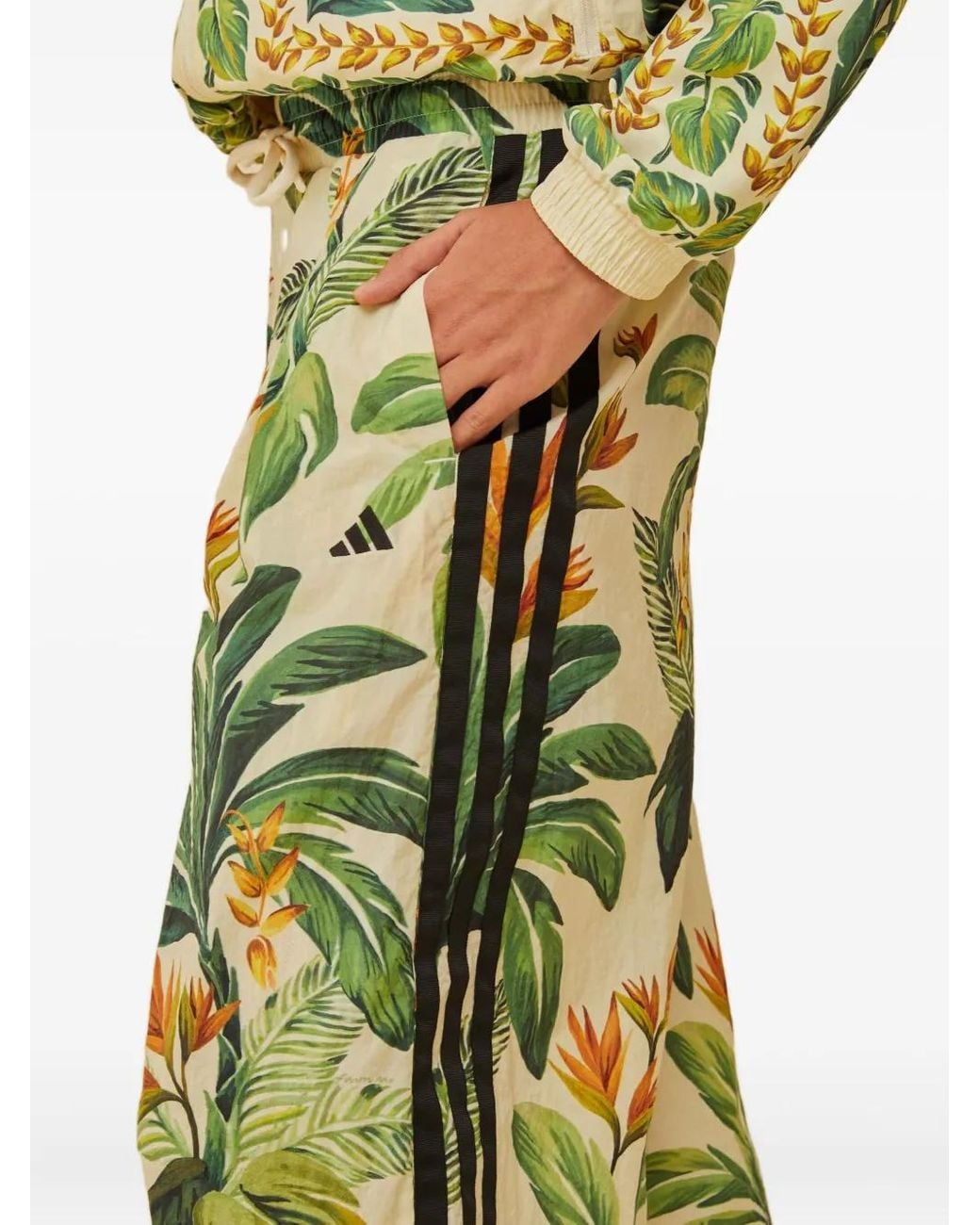 Farm Rio Green X Adidas Tropical Breeze-Print Trousers