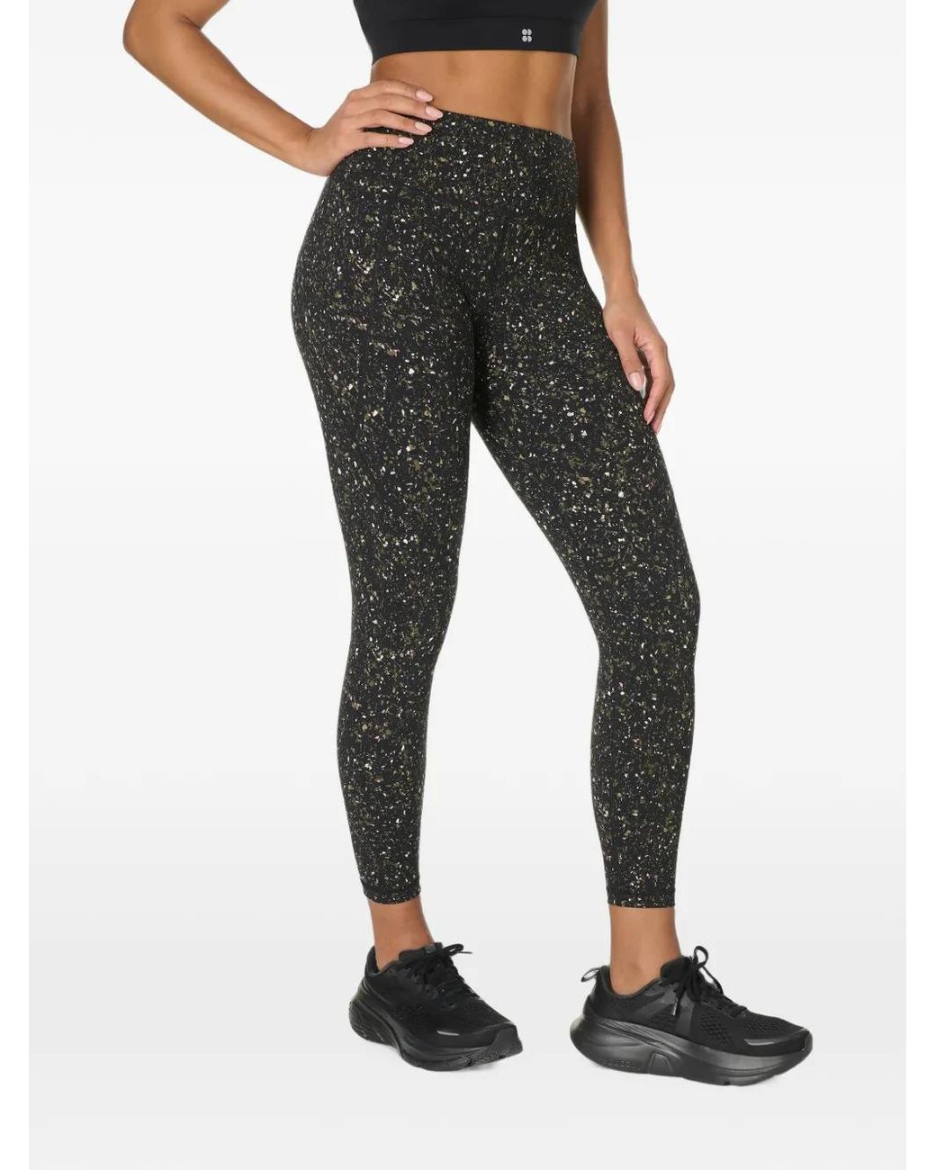 Sweaty Betty Black Power Gym Ditsy-Print Leggings