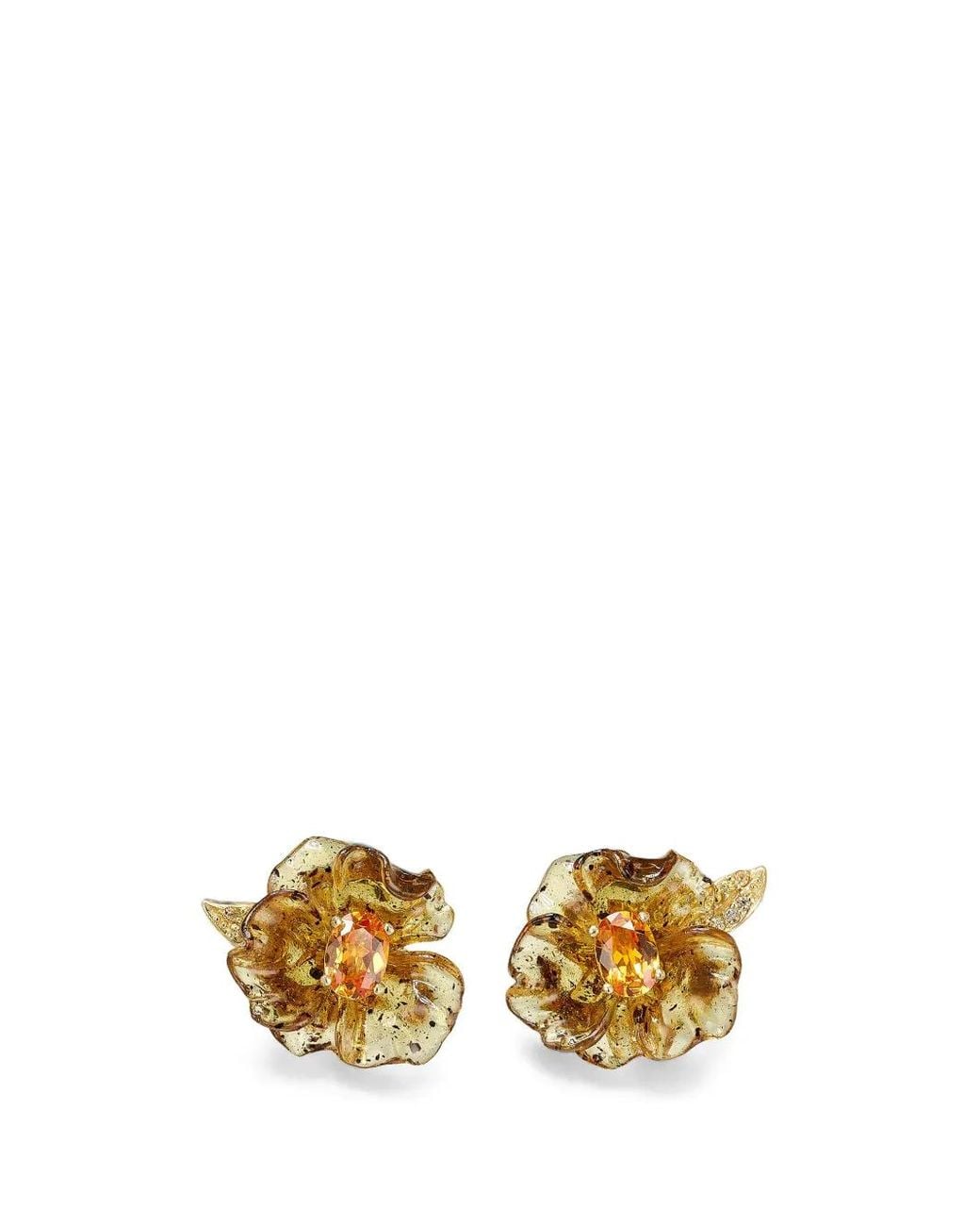 Anabela Chan Metallic Boucles D'Oreilles Pendantes Petunia En Saphir