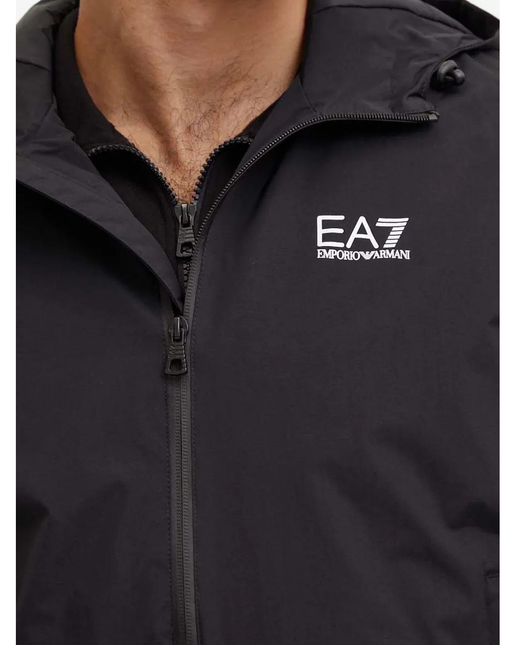 EA7 Jack Met Capuchon En Rits in het Blue voor heren