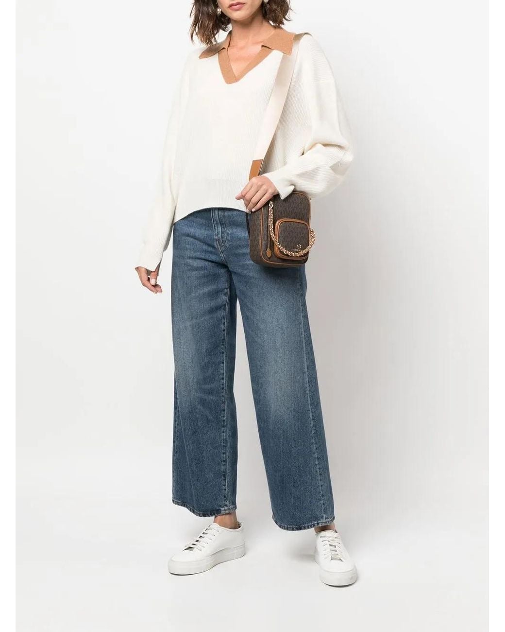 Rag & Bone White Collared Cashmere Jumper