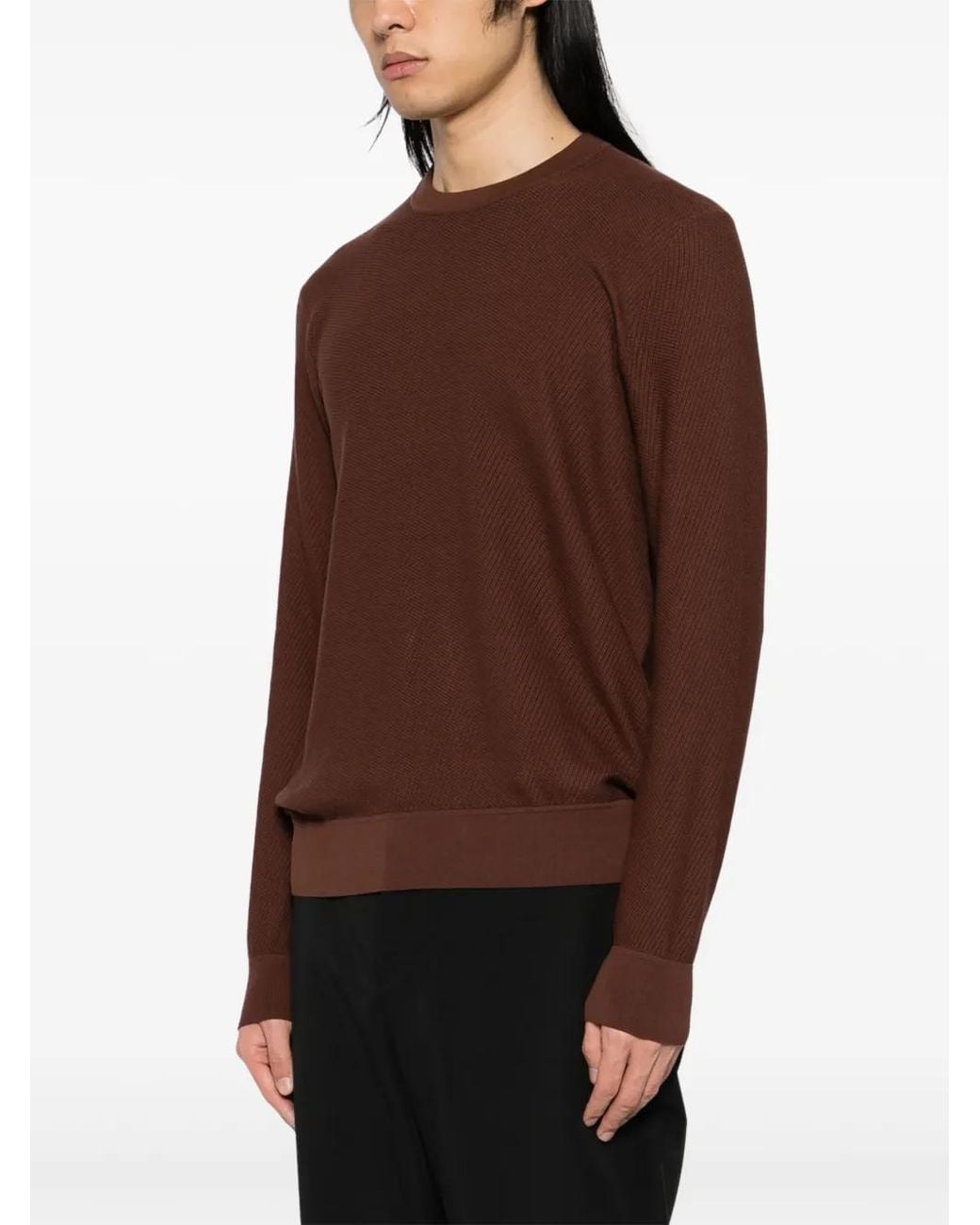 Brioni Brown Crew-Neck Jumper for men