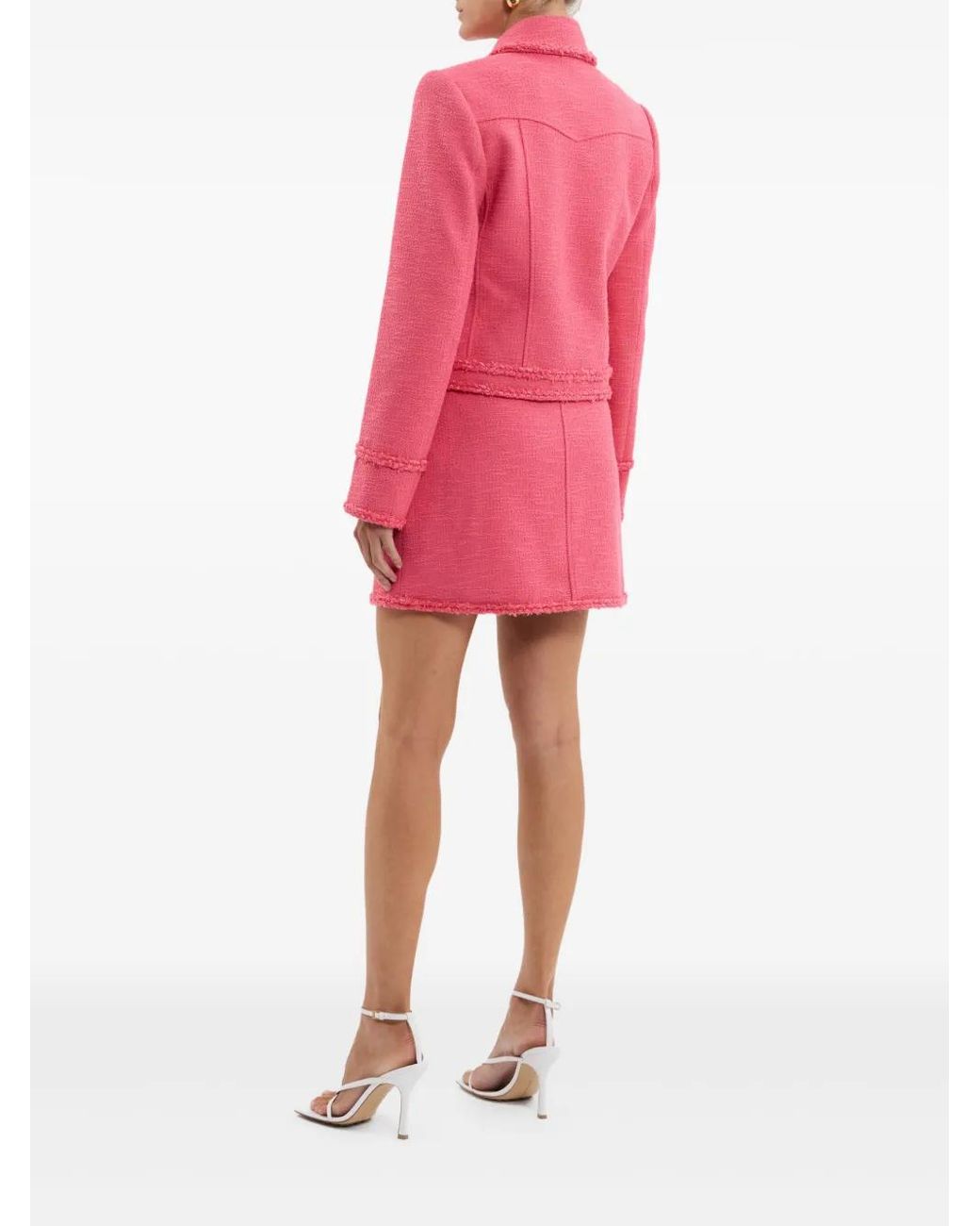 Rebecca Vallance Pink Tweed Mini Skirt