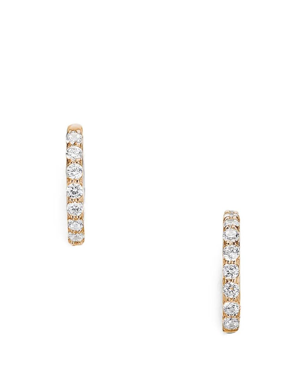 Anabela Chan White Large Heart Diamond Hoop Earrings