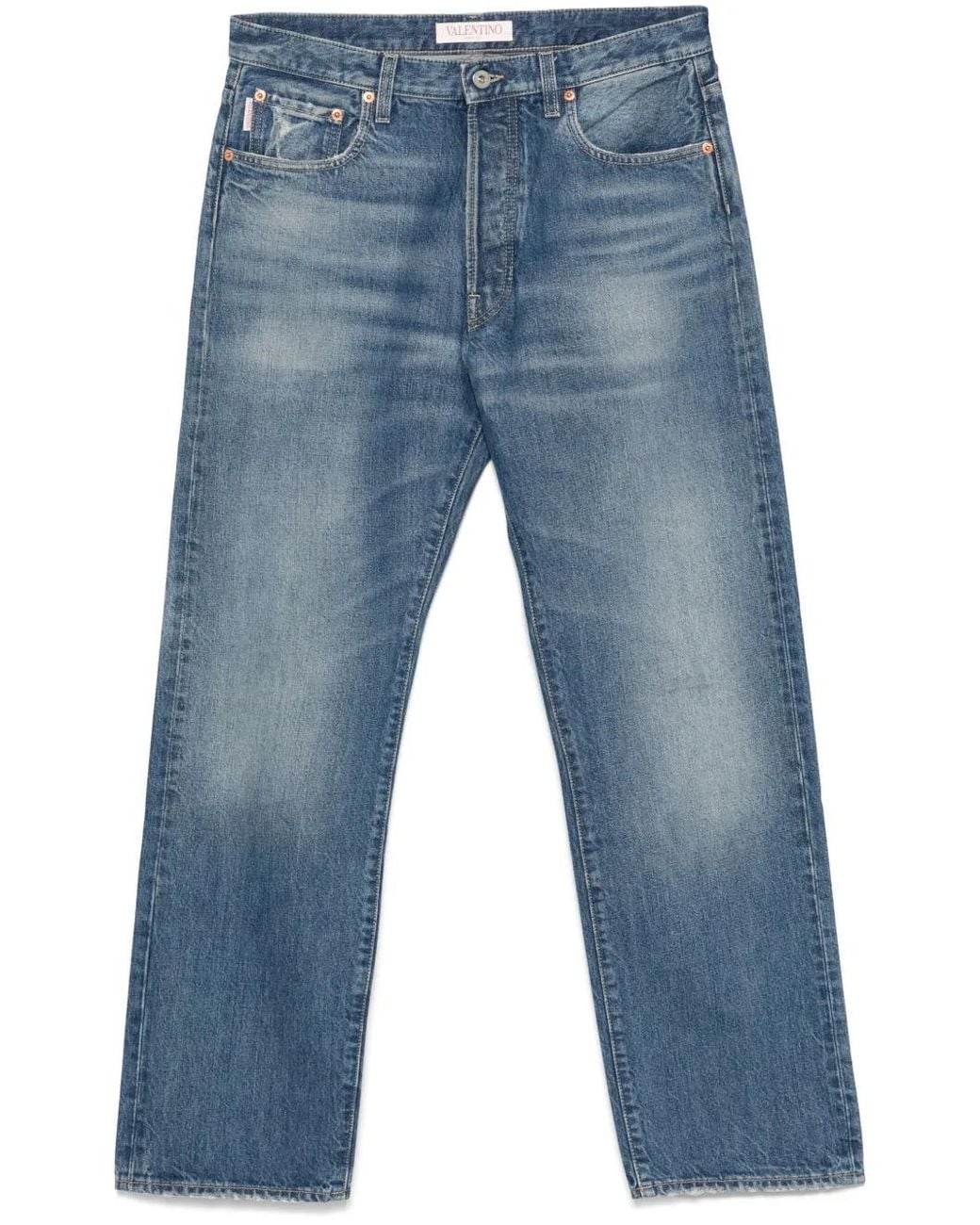 Valentino Garavani Blue Logo-Patch Jeans for men