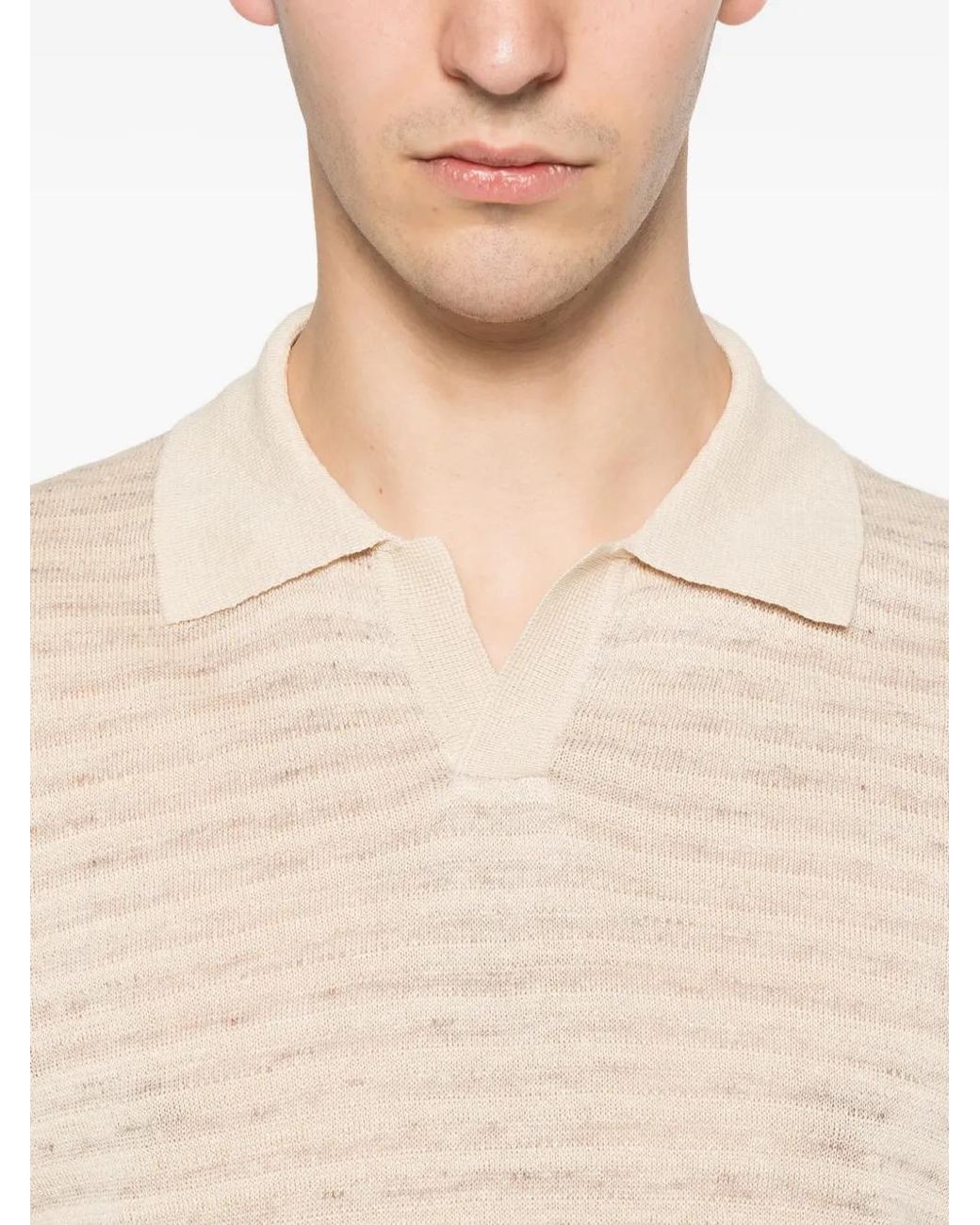 Roberto Collina Natural T-Shirt En Coton À Rayures for men