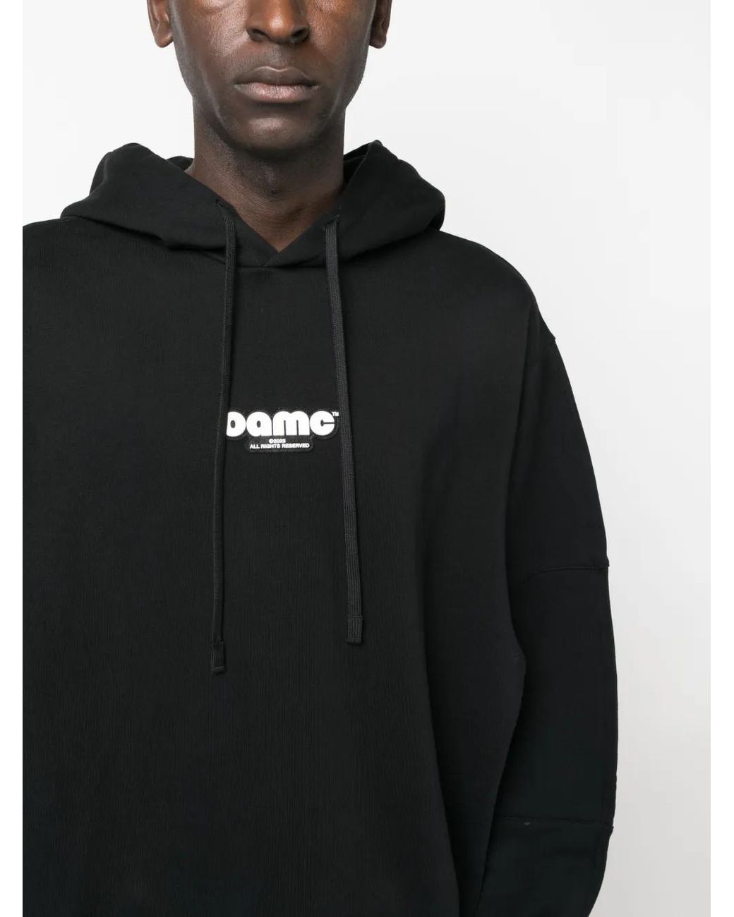 OAMC Black Logo-Patch Cotton Hoodie for men