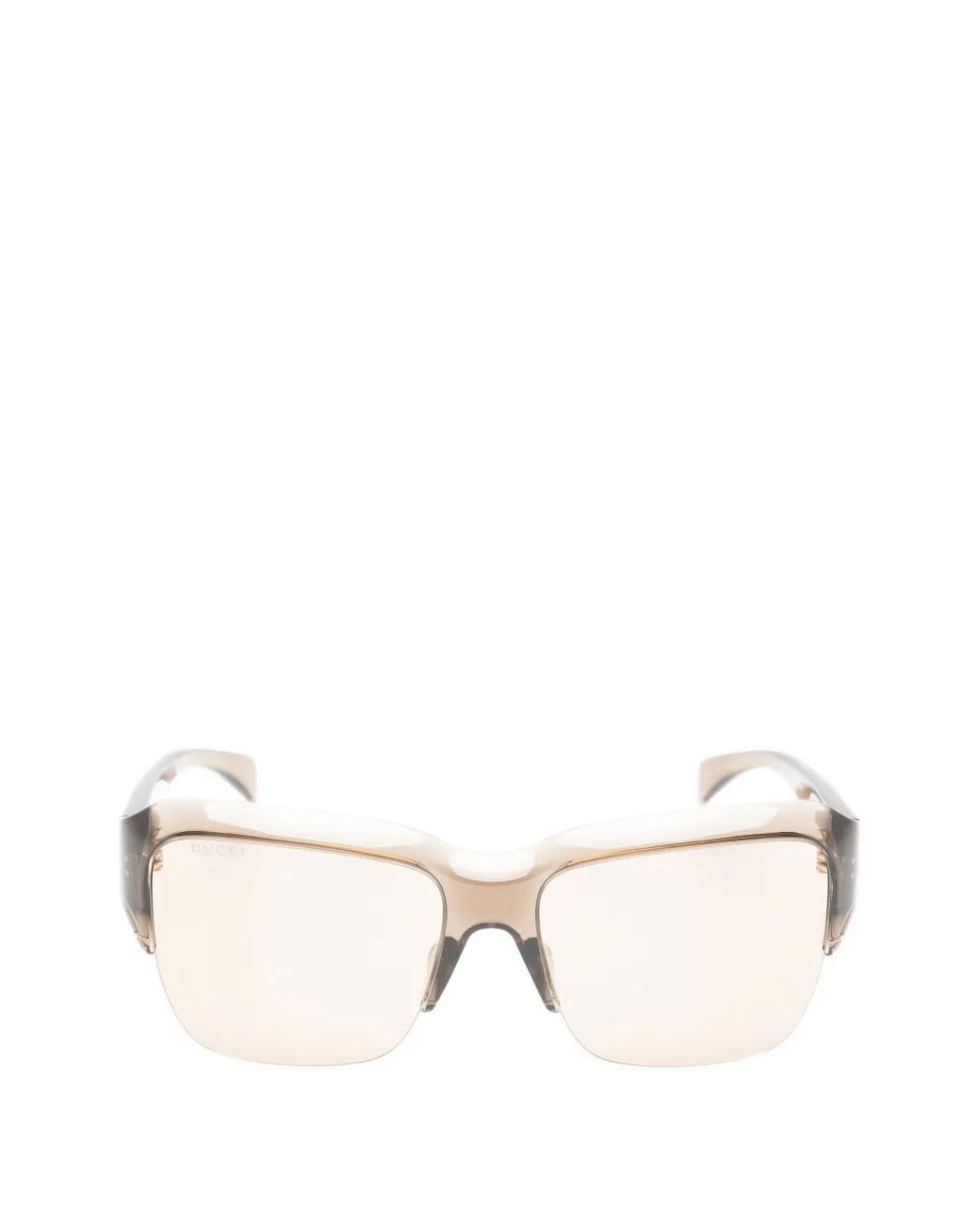 Gucci Natural Logo-Plaque Square-Frame Sunglasses