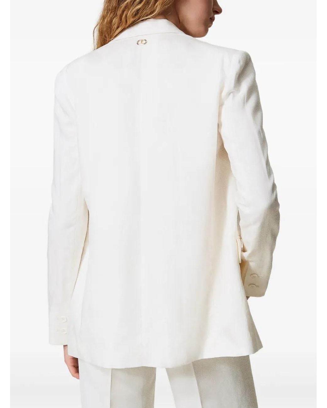 Twinset White Single-Breasted Blazer
