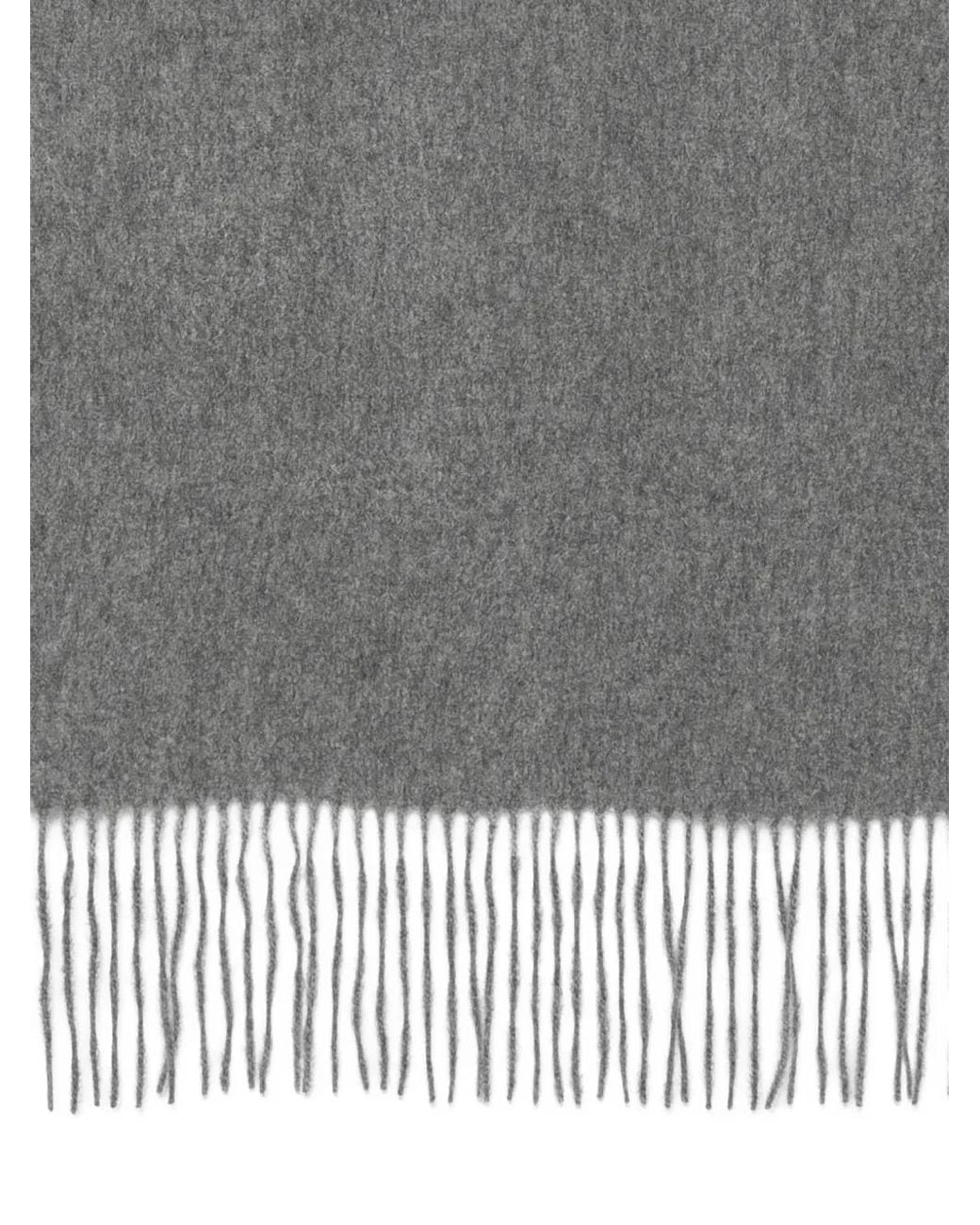 C.T.Plage Gray Fringed-Edge Scarf