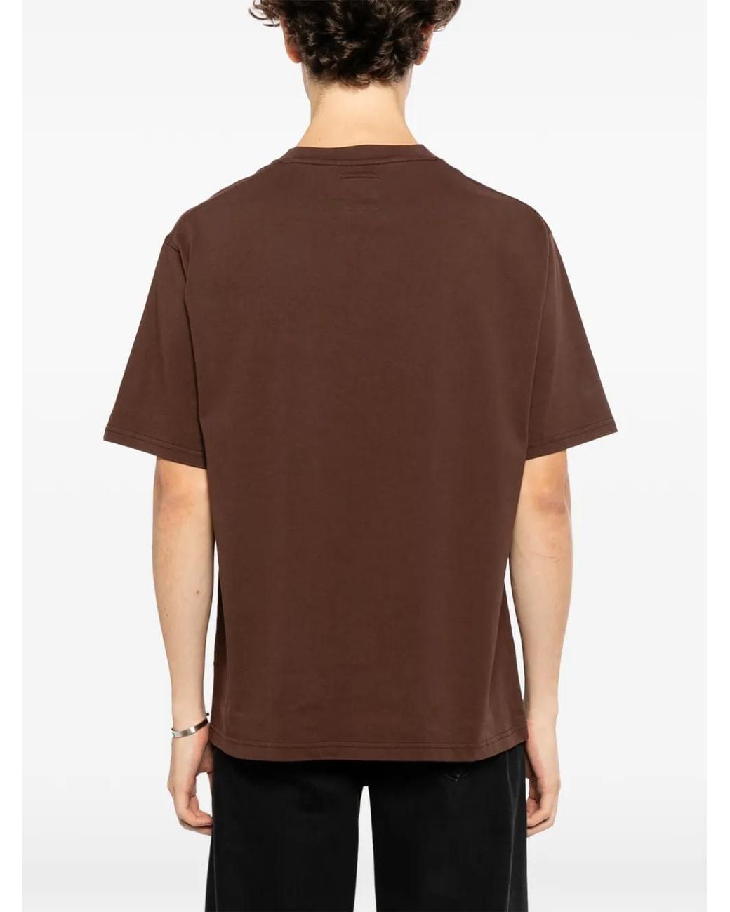 SPORT b. by agnès b. Brown Embroidered Iconics T-Shirt for men