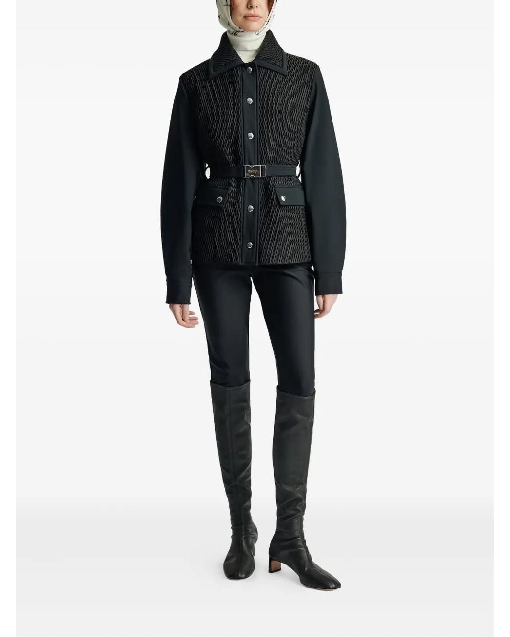 Fusalp Black Diamara Belted Bomber Jacket