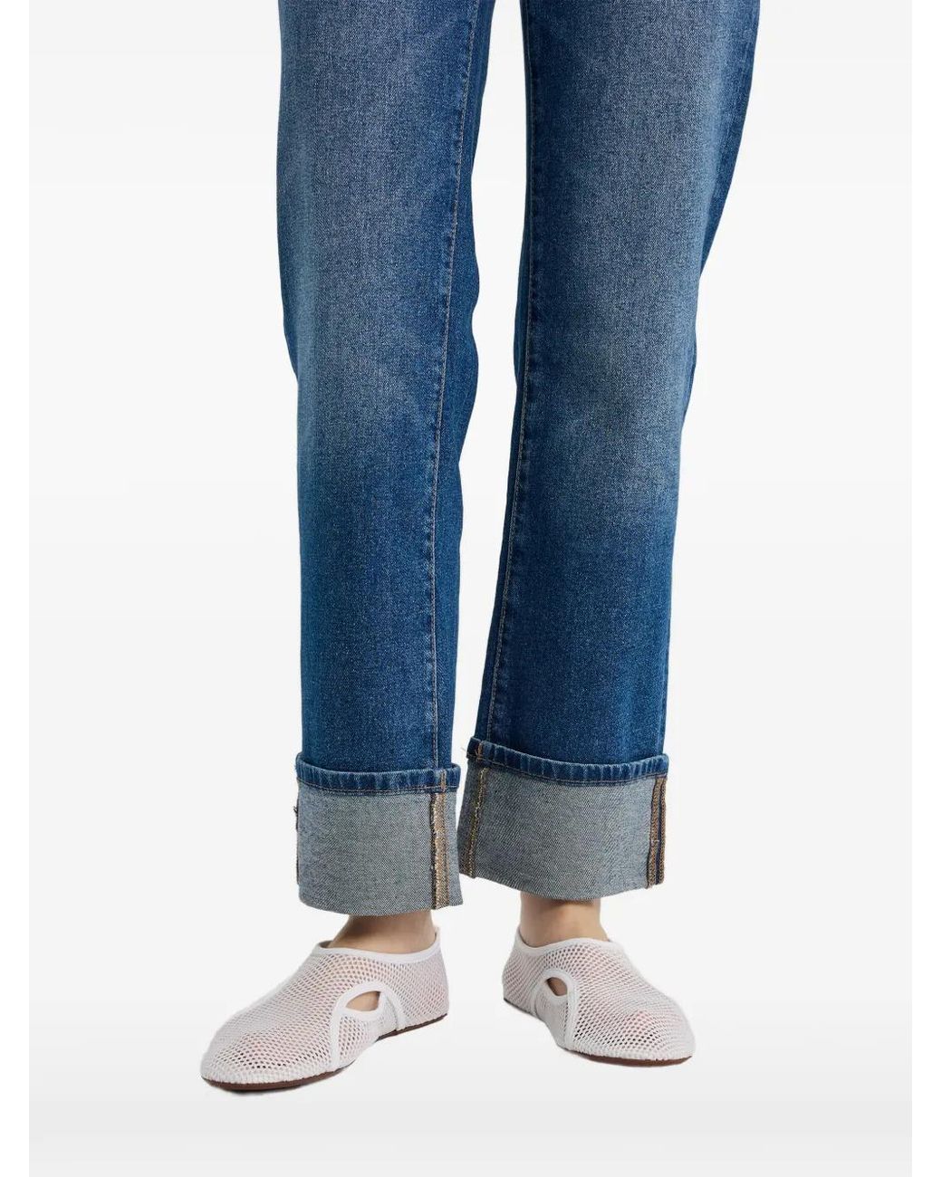DL1961 Blue Cuffed High-Rise Jeans