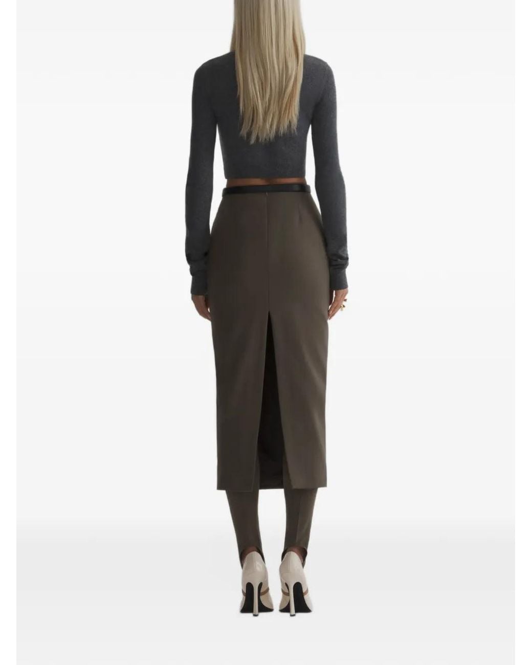 Mugler Black Cashmere Crop Top