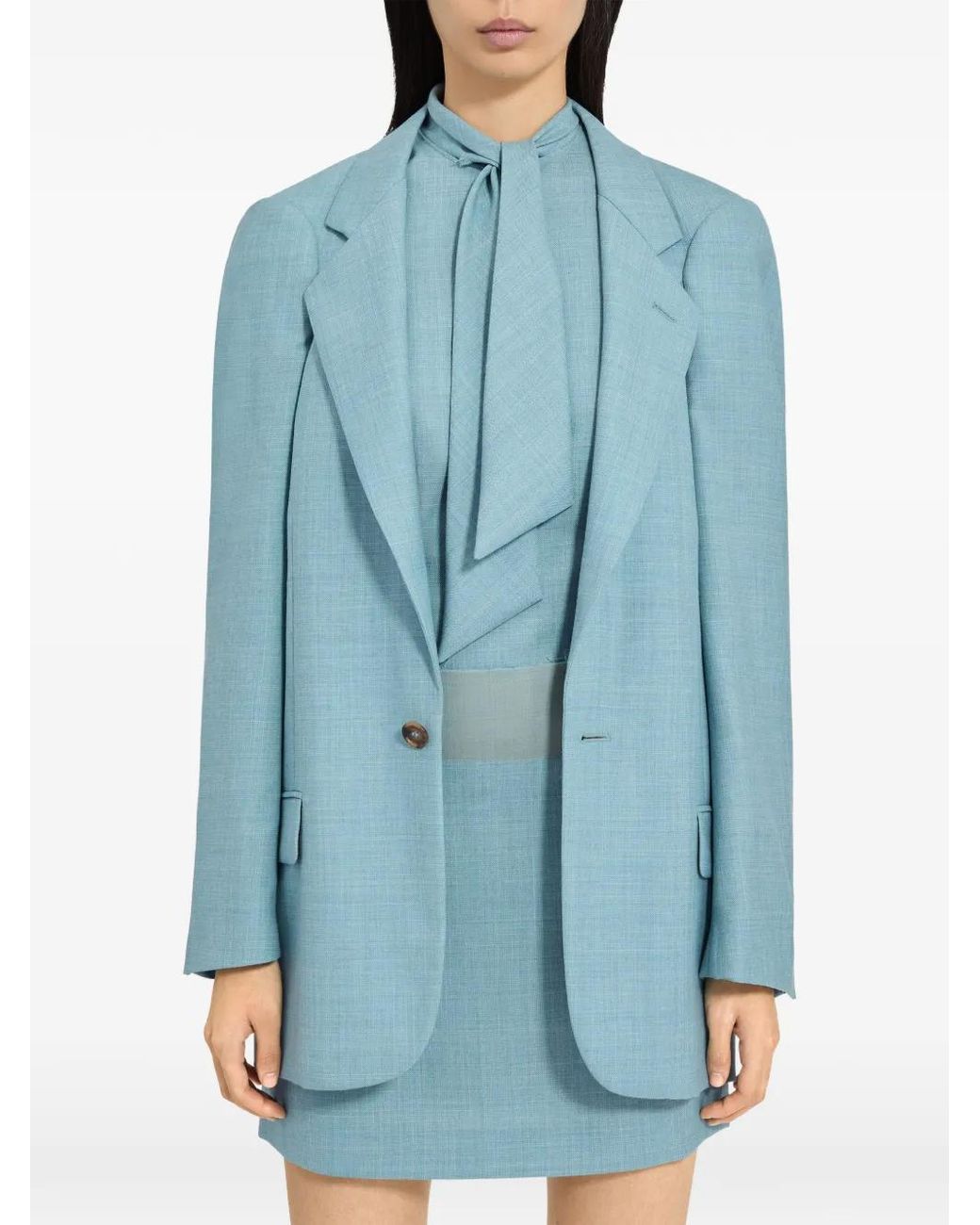 MM6 by Maison Margiela Blue Wool Tailored Jacket