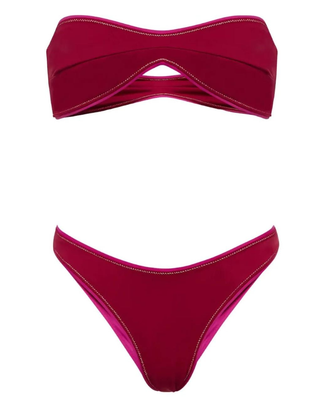Reina Olga Red Katia Strapless Bikini