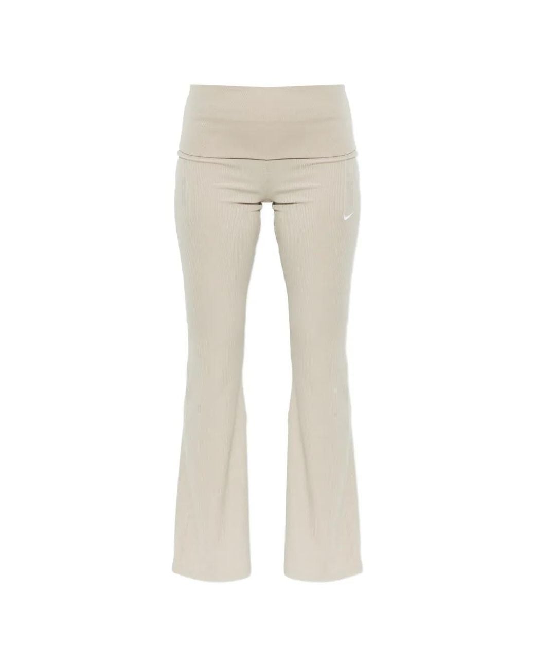Nike Natural Logo-Embroidery Flared Leggings