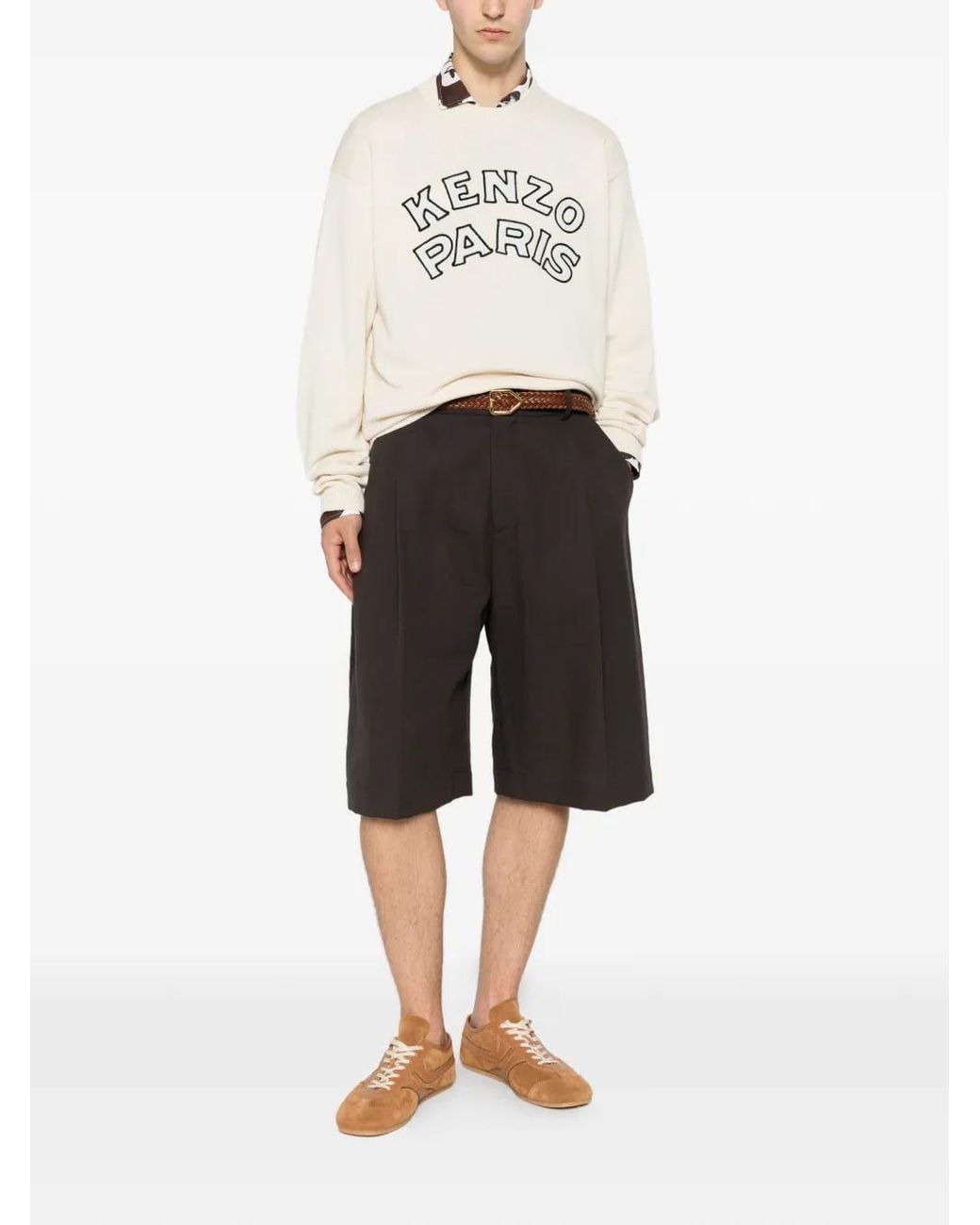 KENZO White Crew Neck Sweater for men