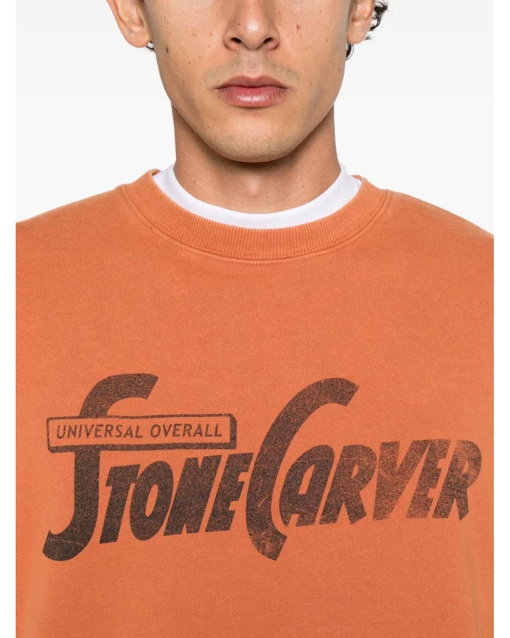 Universal Overall Orange Logo-Print Sweatshirt for men
