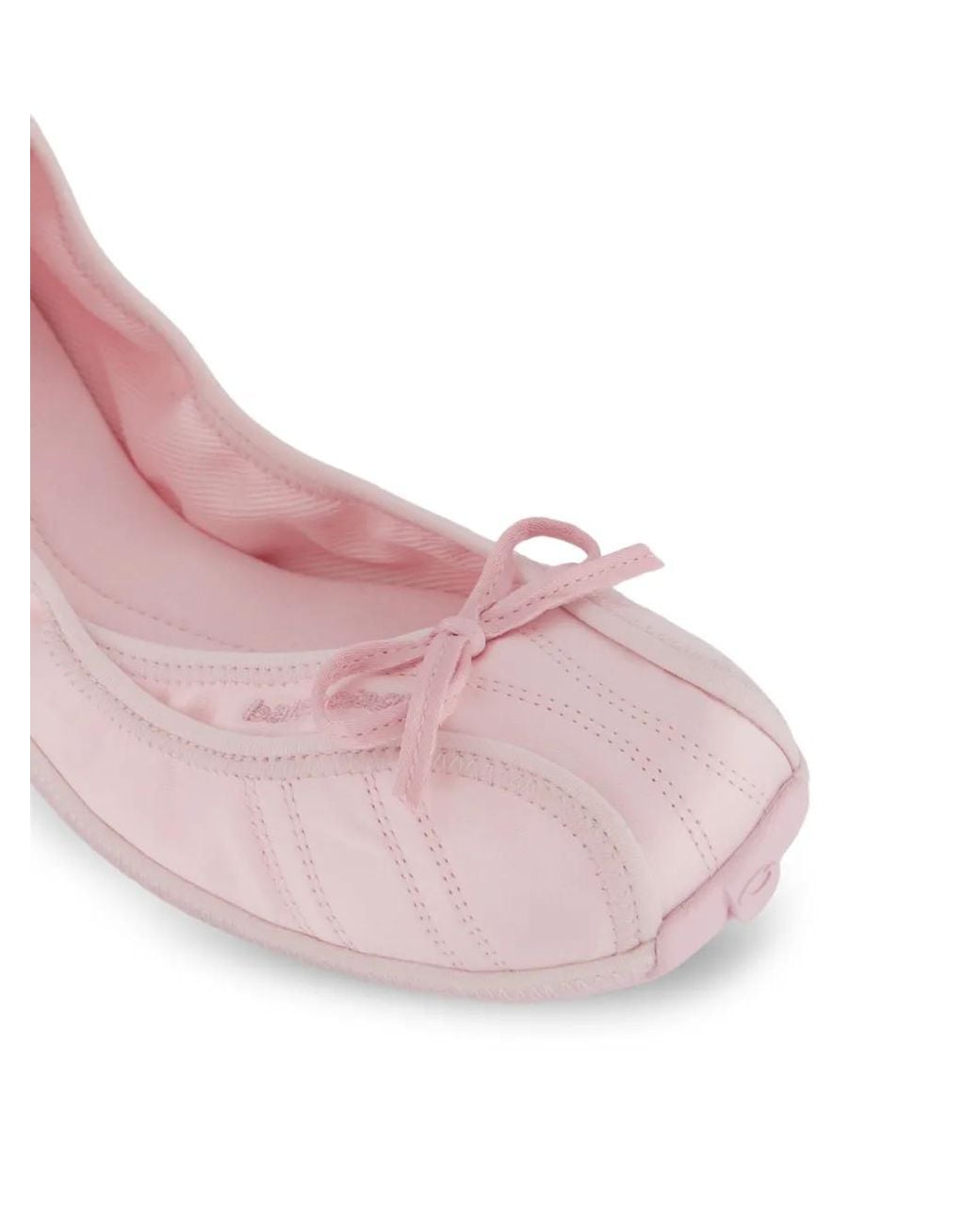 Balenciaga Pink Bow-Detail Panelled Ballet Flats