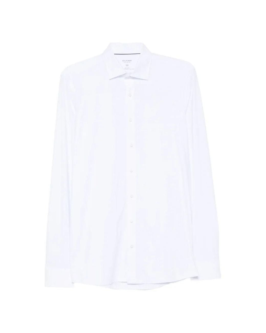 Olymp White Spread-Collar Long-Sleeve Shirt for men
