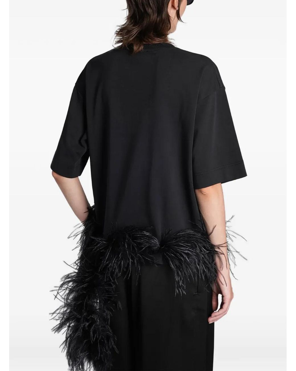 DARKPARK Black Smith Feather-Trim T-Shirt