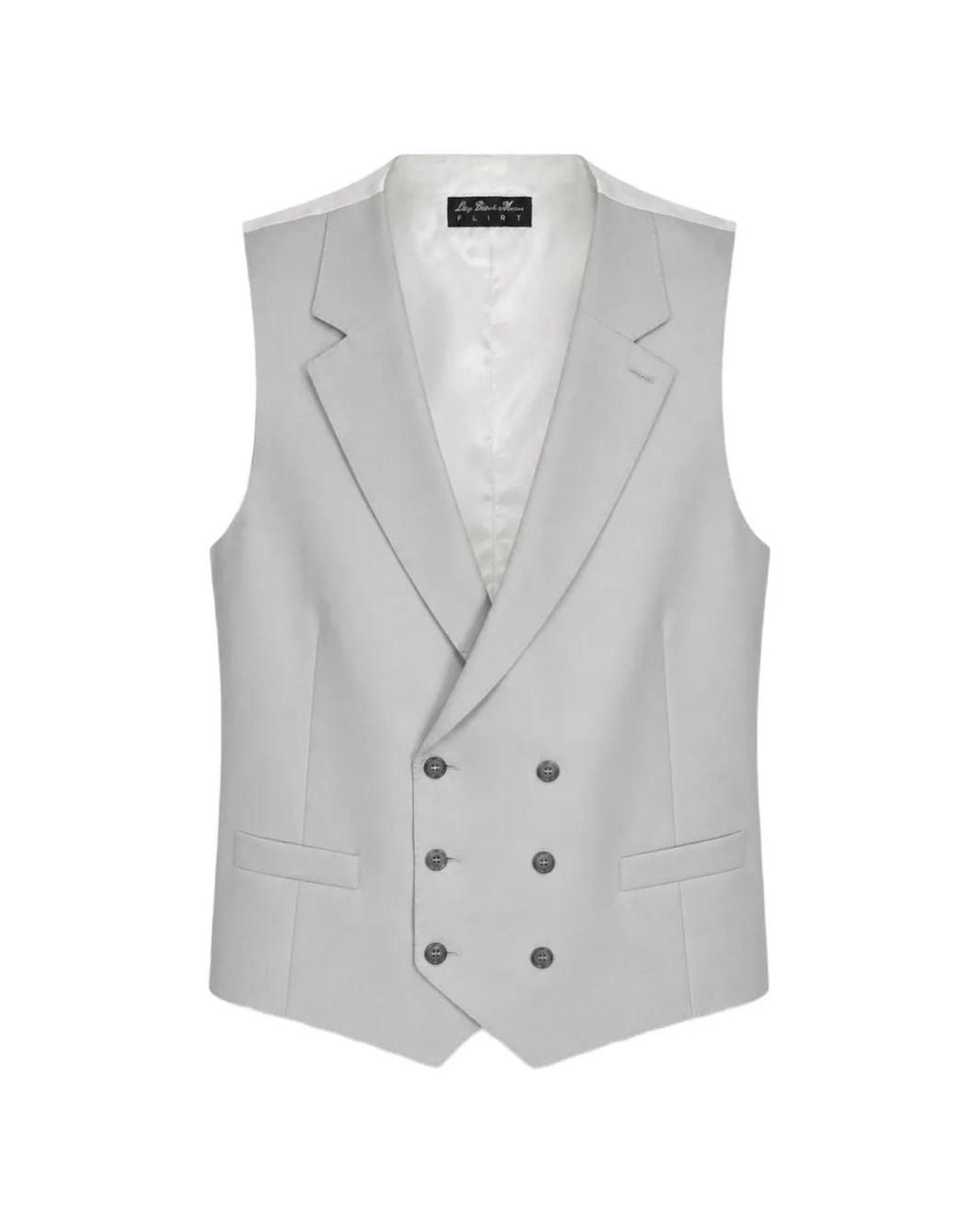 Luigi Bianchi Gray Pointed-Hem Double-Breasted Waistcoat for men