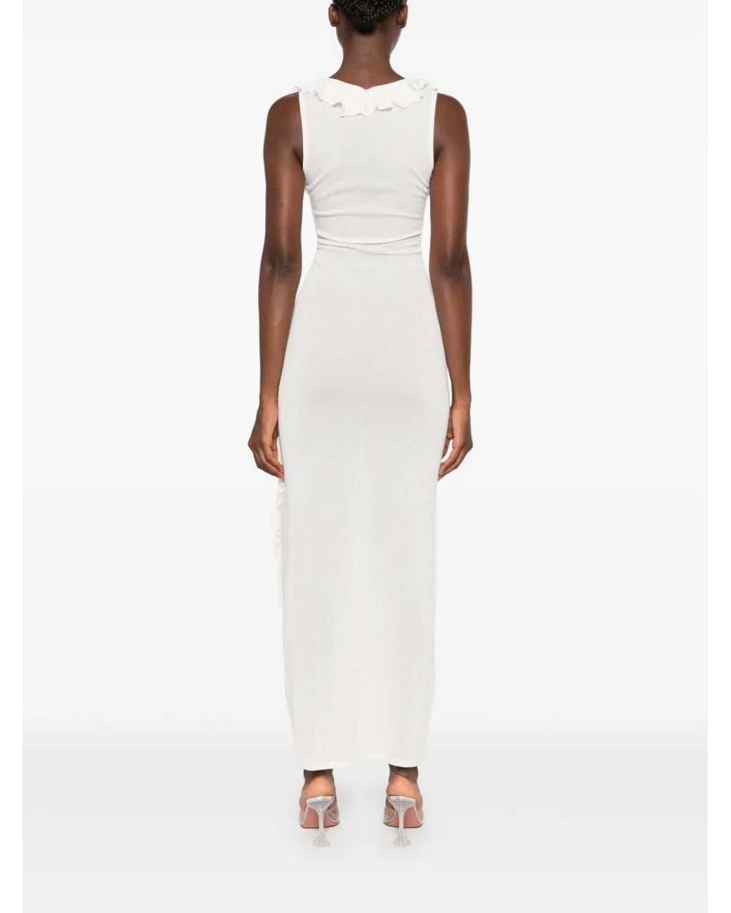 Asta Resort White Antonella Ruffled Maxi Dress