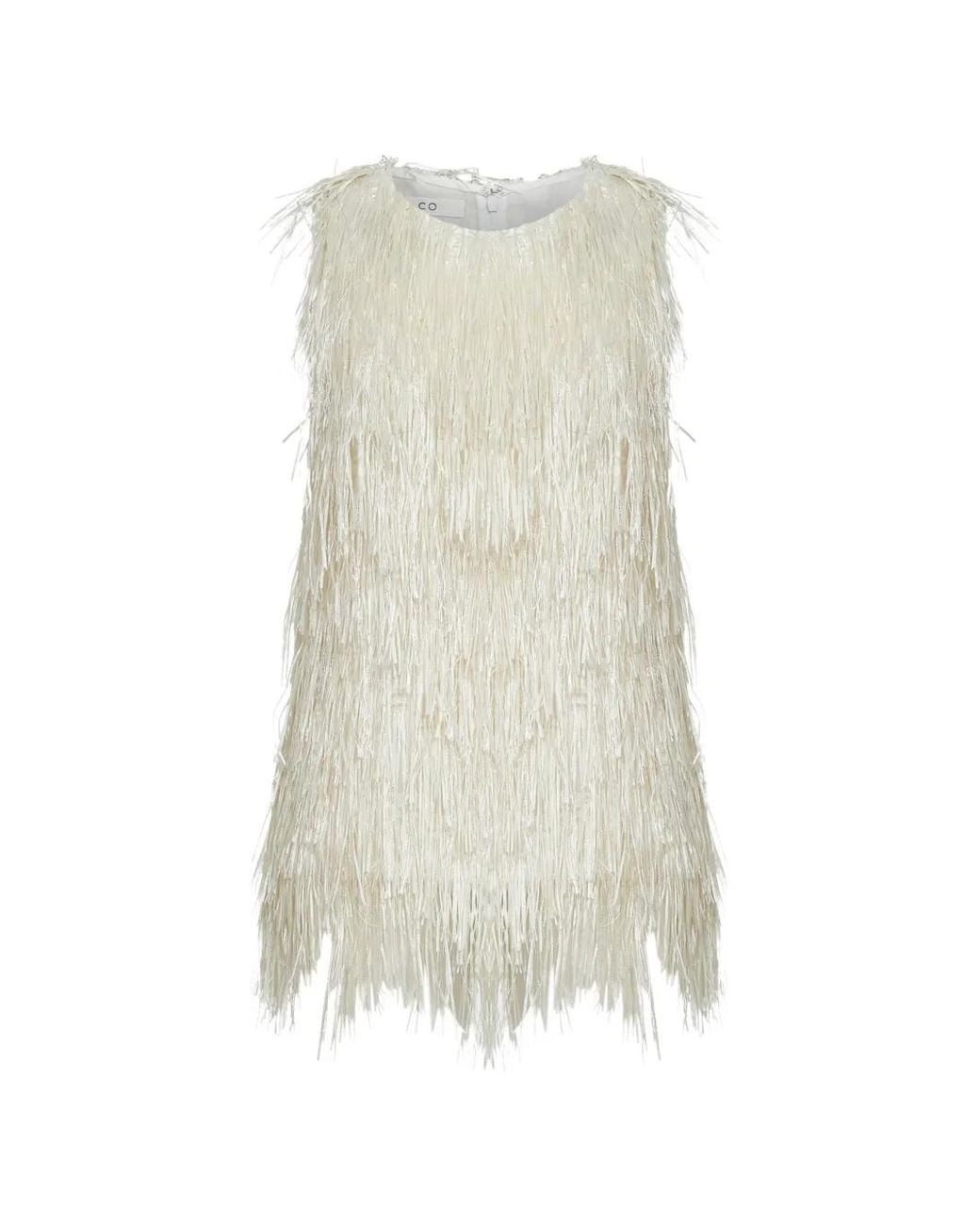 Co. White Metallic Fringe-Trimmed Top