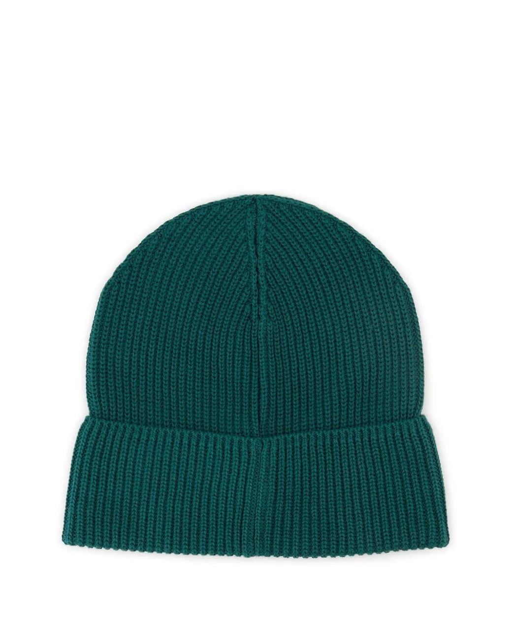 Moncler Green Logo-Patch Beanie for men