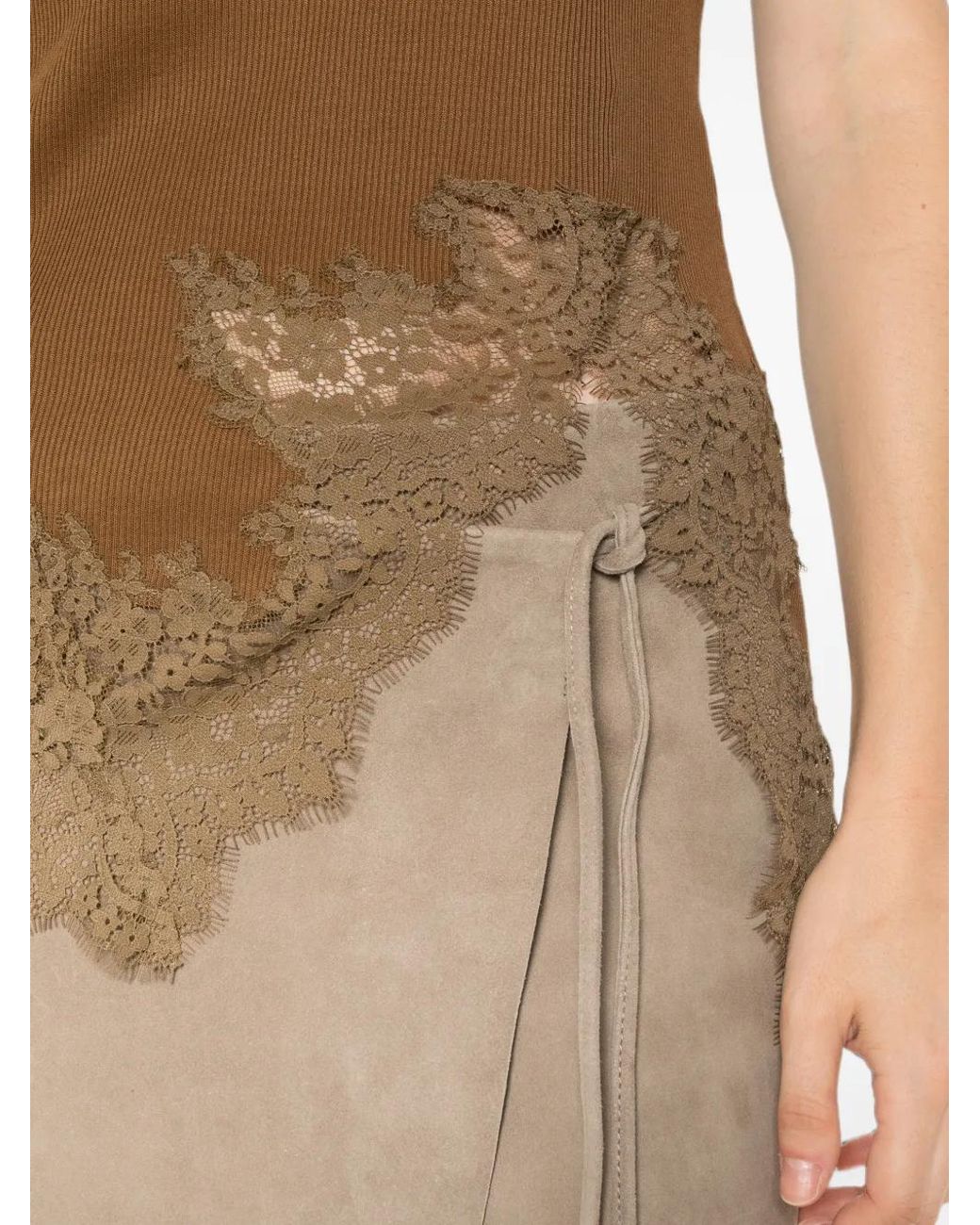 Dorothee Schumacher Brown Lace-Trim Top