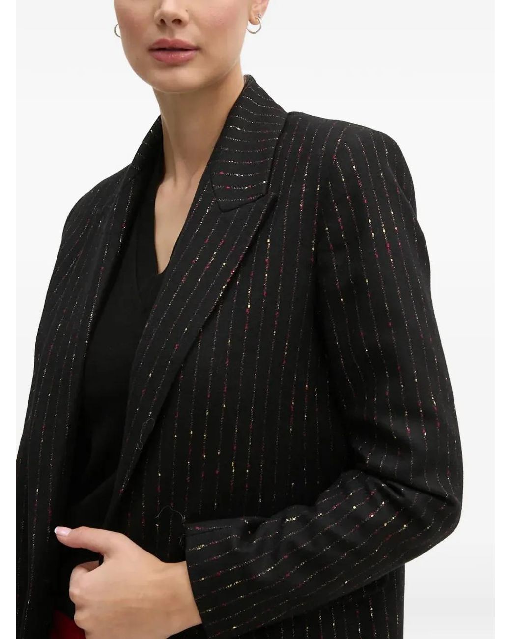 La Petite Francaise Black Veritable Striped Button Blazer