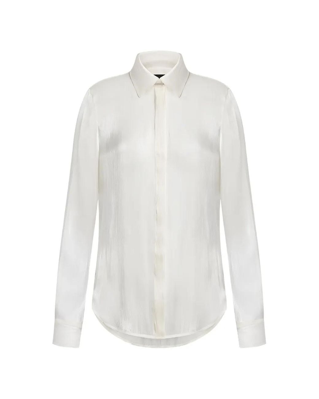 Dondup White Chemise À Fermeture Dissimulée
