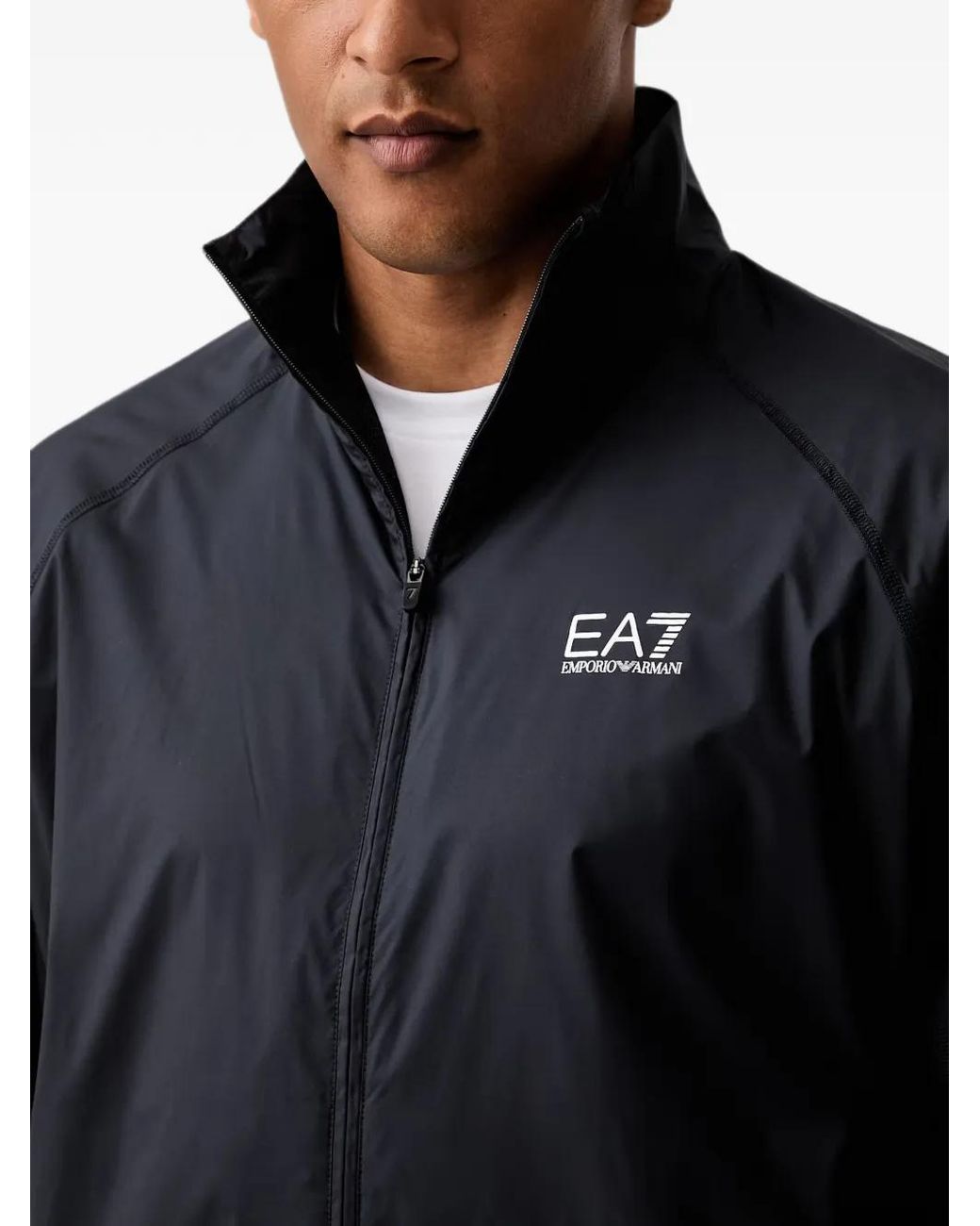 EA7 Black Logo-Print Tracksuit for men