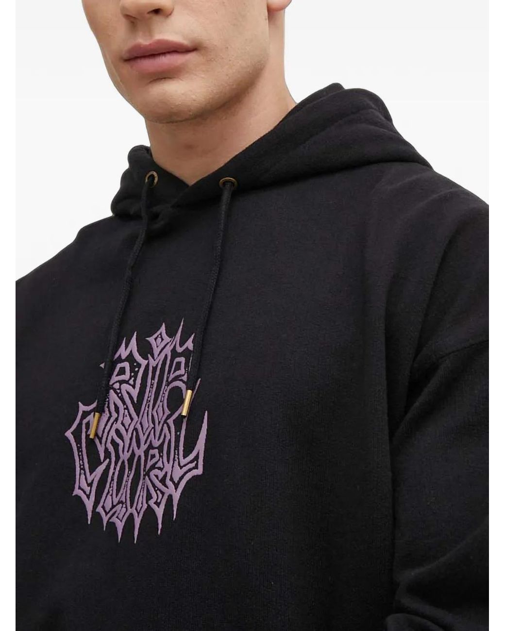 Rip Curl Black Logo-Print Drawstring Hoodie for men