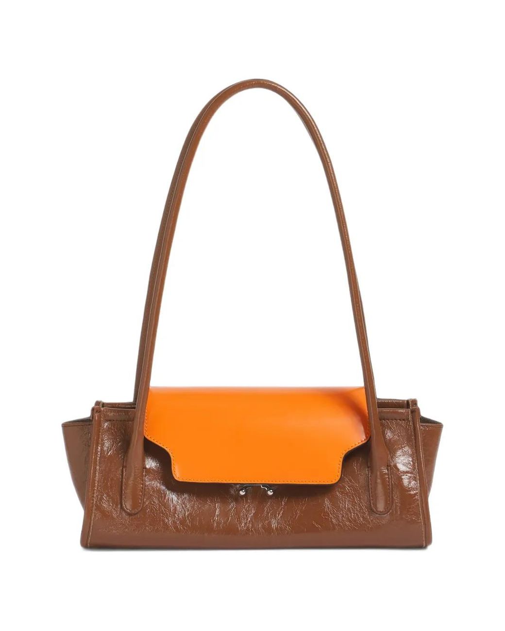 Marni Orange And Leather Trunkette Bag
