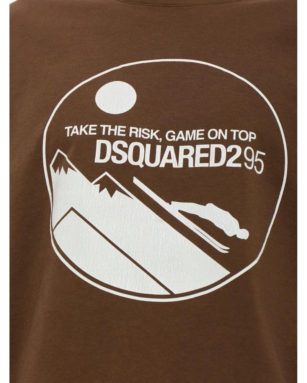 DSquared² Brown Graphic-Print Long-Sleeve T-Shirt for men